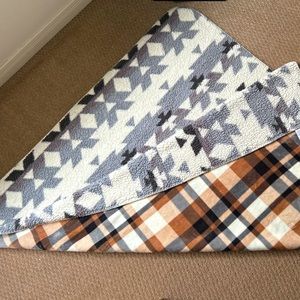 Plush Aztec/Plaid Throw Blanket